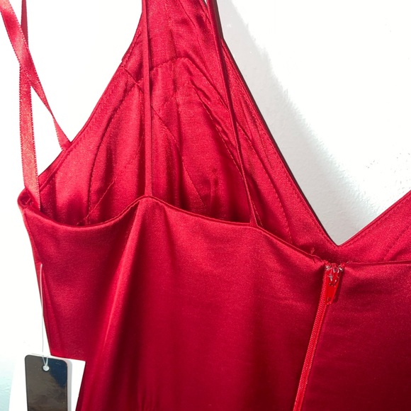 Sequin Hearts Red Satin Dress Sz 0 - Picture 12 of 13